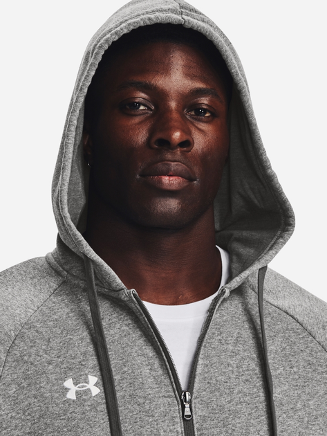 Толстовка на флісі на блискавці чоловіча Under Armour UA Rival Fleece FZ Hoodie 1379767-025 M Сіра (196884795214) - зображення 4