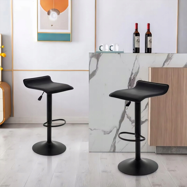 Stołek barowy ModernHome by Multistore ekoskóra czarny (PJJBS0020) - obraz 8