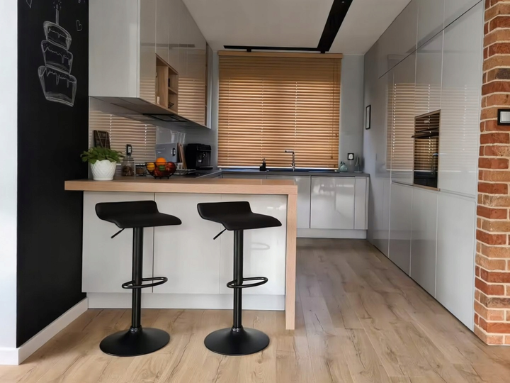 Stołek barowy ModernHome by Multistore ekoskóra czarny (PJJBS0020) - obraz 9