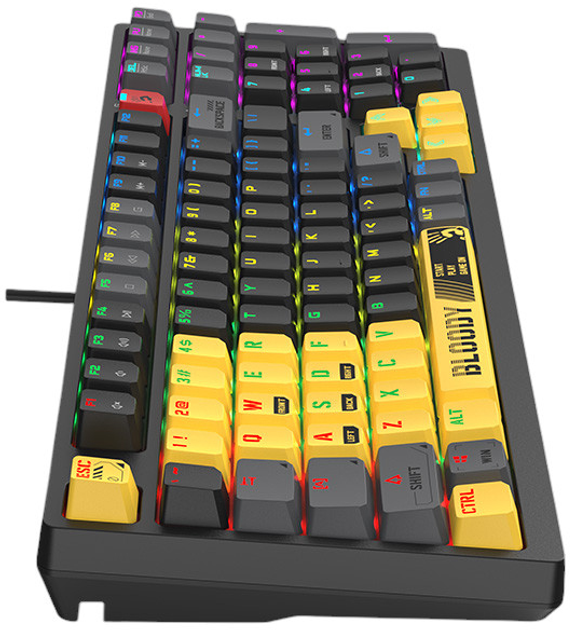 Klawiatura przewodowa A4Tech Bloody S98 Sports RGB BLMS Red Plus USB Black-LIme (A4TKLA47389) - obraz 5