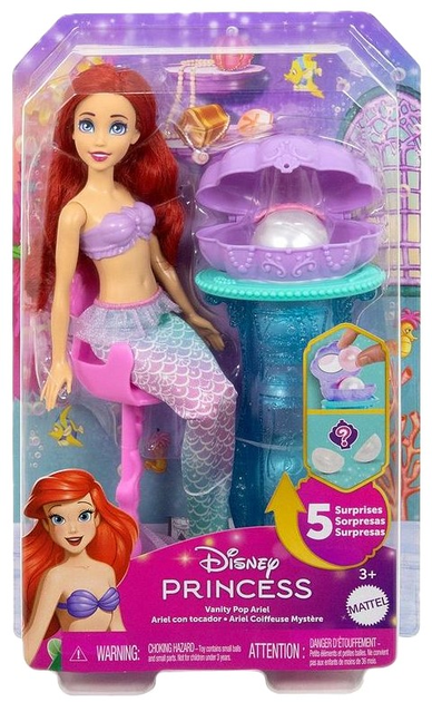 Lalka Disney Princess Ariel z perłową toaletką JBF86 (0194735259298) - obraz 1