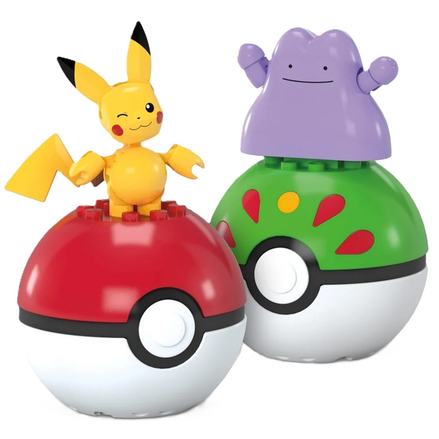 Zestaw klocków Mega Pokemon Pokeball Ditto i Pikachu JCT43 (0194735275908) - obraz 2