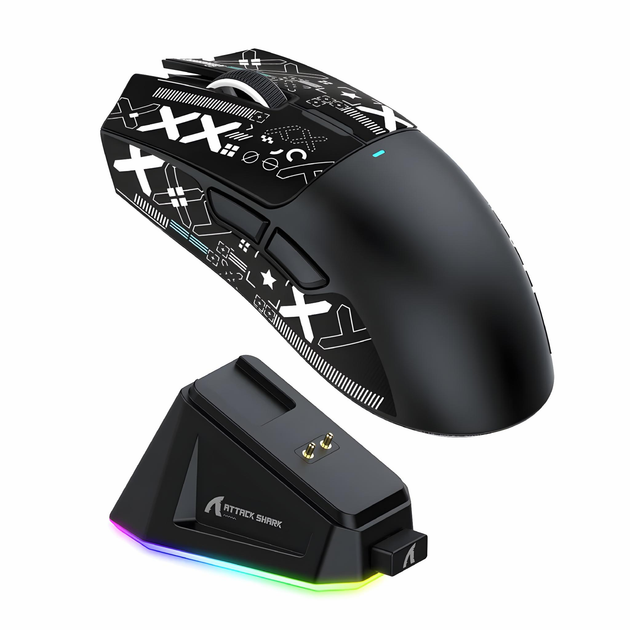 Беспроводная Игровая (2.4G, Bluetooth) ATTACK SHARK X11 Черная Мышь, PAW3311, 22000 DPI - изображение 2
