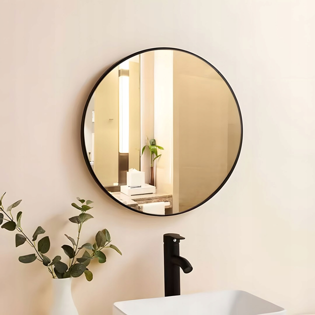 Lustro ModernHome by Multistore okrągłe 50 cm czarne (VKM-925B-50) - obraz 7