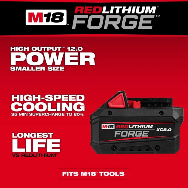 Аккумулятор MILWAUKEE M18 FB8 FORGE™ 8.0 Aч - Фото 5 Аккумулятор MILWAUKEE M18 FB8 FORGE™ 8.0 Aч - изображение 5