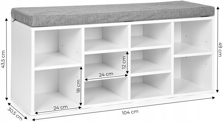 Szafka na buty ModernHome by Multistore 10 półek biała (WYJ-015) - obraz 5