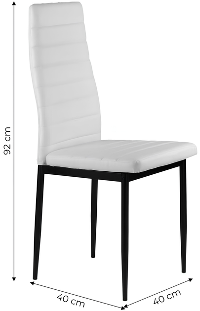 Набір стільців для кухні та вітальні ModernHome by Multistore 4 шт білі (KE01-WHITE) - зображення 4