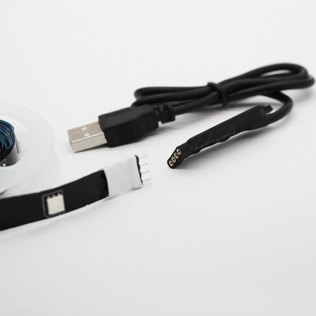 Світлодіодна RGB стрічка 5050 від USB на 5 м + пульт дистанційного керування, Мультиколор / LED підсвічування / Неонова стрічка дл - зображення 9