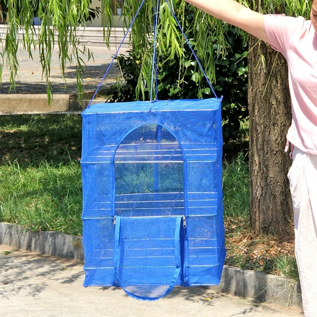 Подвесная сетка для сушки рыбы 3 яруса 45×45×65 см сушилка для овощей и фруктов - изображение 7