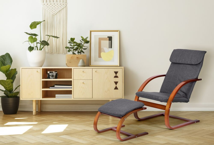 Крісло-гойдалка ModernHome by Multistore з підставкою для ніг (TXWQM-31-6-WALNUT) - зображення 8