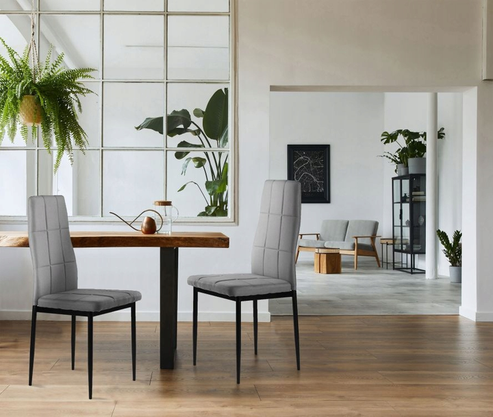 Набір стільців для кухні та вітальні ModernHome by Multistore стьобані 4 шт сірі (5904224305628) - зображення 6
