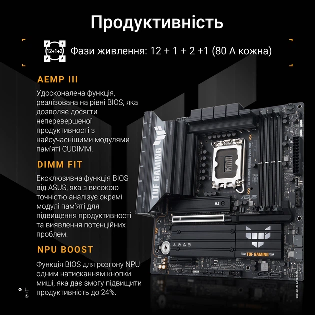 Материнская плата ASUS TUF Gaming B860M-PLUS Wi-Fi (s1851, Intel