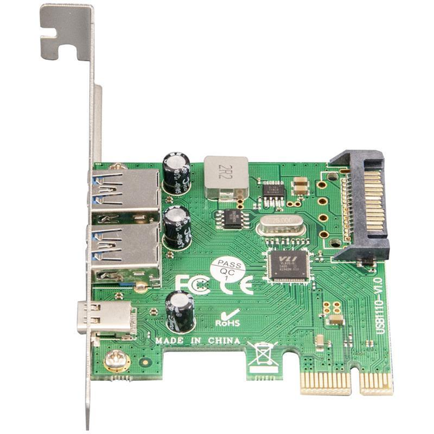 Контроллер Frime NEC720202 (ECF-PCIEtoUSB007.LP) PCI-E-2xUSB3.0+USB3.0 Type-C Store - изображение 1