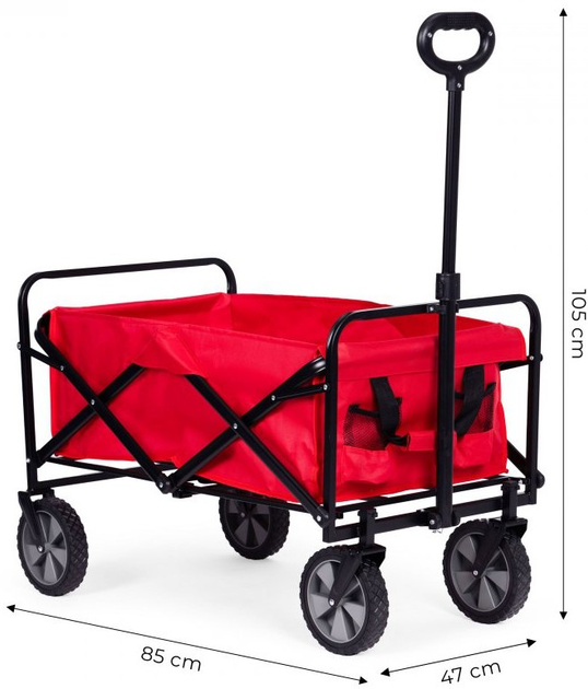 Садовий візок ModernHome by Multistore 47 x 105 см червоний (BP-025 RED) - зображення 5