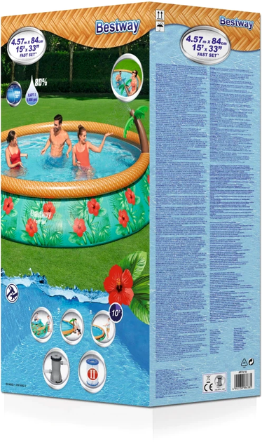Basenik rozporowy Bestway z natryskiem Tropikalny 15 FT dla dzieci 457 x 84 cm (6942138984385) - obraz 8