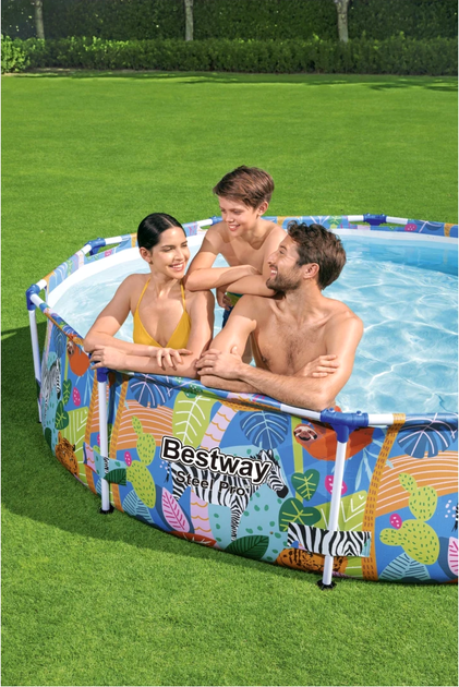 Дитячий стійковий басейн Bestway Steel Pro Animal World 305 x 66 см 10 FT (6942138972177) - зображення 7