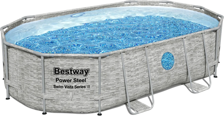 Стійка-басейн Bestway Power Steel Swim Vista з вікном + 6 в 1 + пісочний насос 488 x 305 x 107 см 16 x 10 футів (6941607311486) - зображення 3