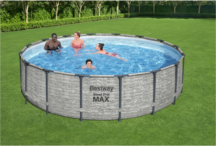 Стійка-басейн Bestway Steel Pro Max з імітацією каменю 16 FT + 5-в-1 + аксесуари 488 x 122 см (6941607311516) - зображення 3