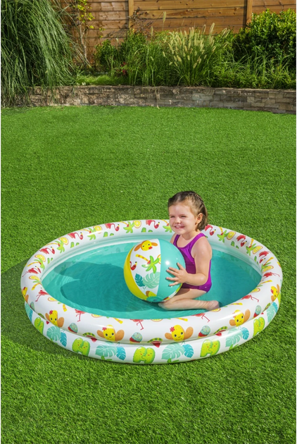 Basen dmuchany Bestway Tropikalny 3 w 1 dla dzieci + Kółko do pływania + Piłka plażowa 122 x 20 cm (6941607325032) - obraz 7