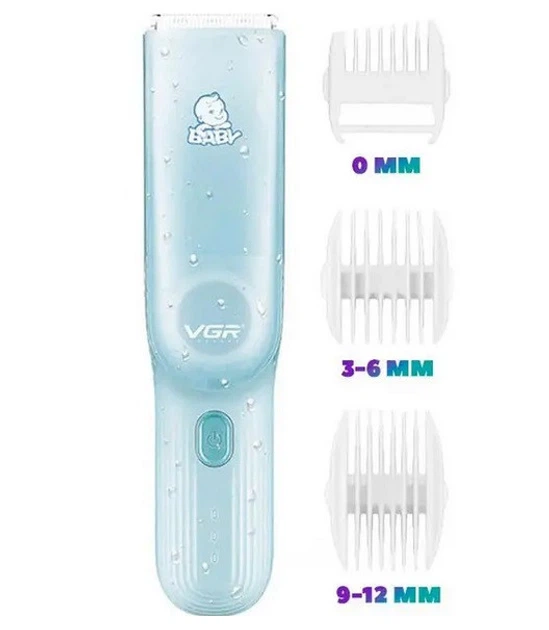 Аккумуляторная машинка для стрижки детей с USB VGR Baby V-155 Pro Голубой + Масло - Фото 3 Аккумуляторная машинка для стрижки детей с USB VGR Baby V-155 Pro Голубой + Масло - изображение 3
