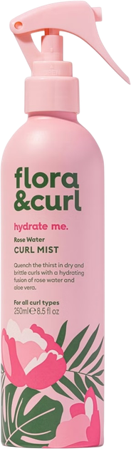 Спрей для кучерявого волосся Flora & Curl Rose Water зволожуючий 250 мл (5060627510561) - зображення 1