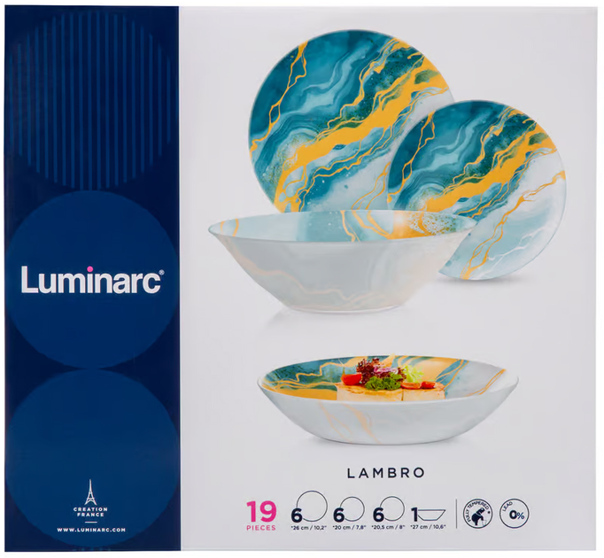 Столовий сервіз Luminarc Lambro на 6 персон 19 елементов (0883314000078) - зображення 9