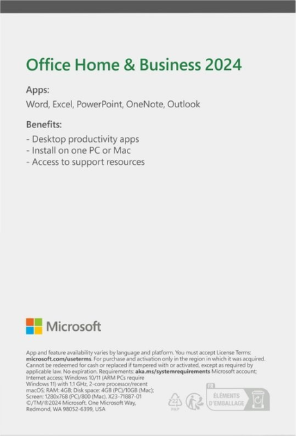 Licencja Microsoft Office Home and Business 2024 Multi Win/Mac dla jednego użytkownika (EP2-06675) - obraz 2