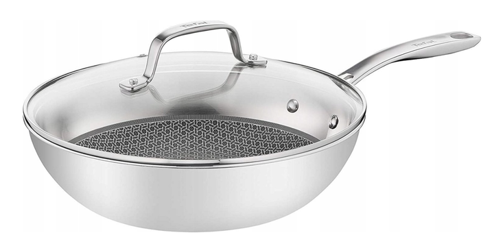 Patelnia Wok Tefal Eternal Mesh z pokrywką 28 cm (3168430304611) - obraz 1