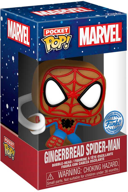  Zestaw Funko Pocket Pop! Marvel Gingerbread Spider-Man Special Edition Bobble-Head Vinyl Figure & T-Shirt XL (889698635363) - obraz 3
