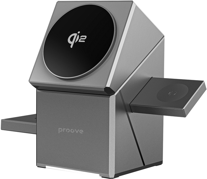 Бездротовий зарядний пристрій Proove Iron Hide 3 in 1 Qi2 Gray (589910010) - зображення 1