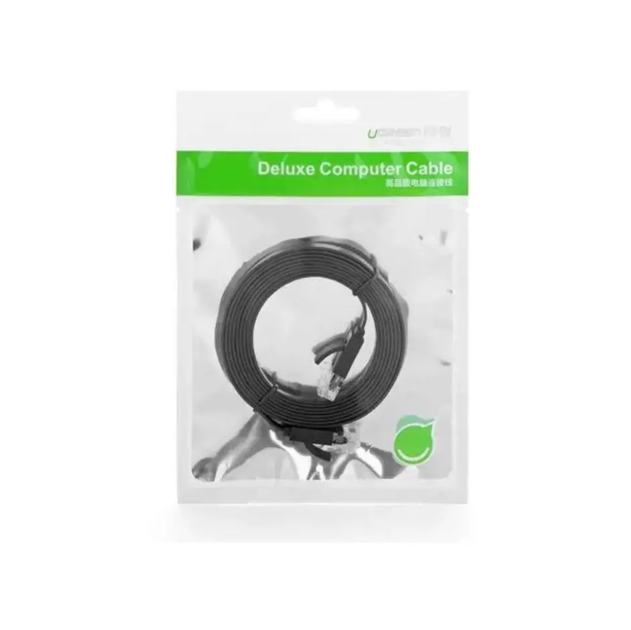 Патч корд Ugreen NV102 сетевой кабель 1000 Mбит\с Ethernet RJ45 Cat 6 плоский 10М Black (50178) - Фото 4 Патч корд Ugreen NV102 сетевой кабель 1000 Mбит\с Ethernet RJ45 Cat 6 плоский 10М Black (50178) - изображение 4