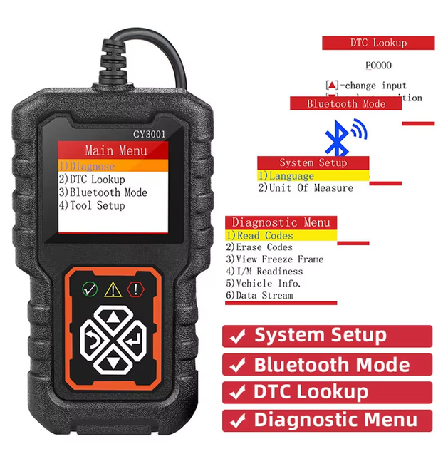 Автосканер CY3001 OBD2, для диагностики автомобиля - изображение 5