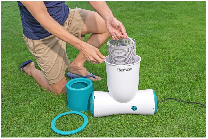 Pompa filtrująca basenowa Bestway Skimatic FlowClear 2574l/h ze skimmerem + Filtr wymienny (6941607365519) - obraz 3