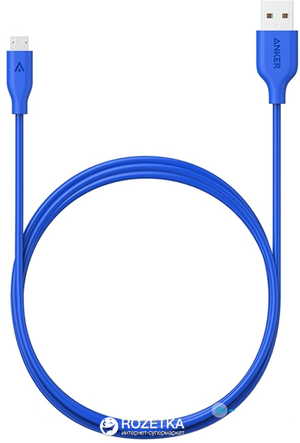 Кабель Anker PowerLine microUSB-USB 0.9 м V3 Blue (A8132H31) – фото ...