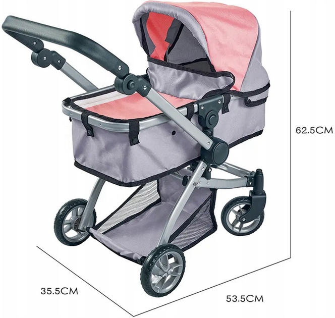 Wózek dla lalek Woopie Royal 2 w 1 (5906280652951) - obraz 3