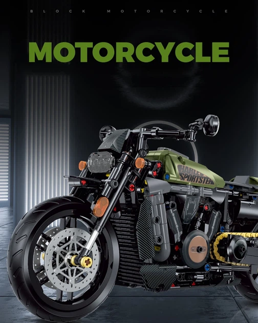Дитячий конструктор Мотоцикл Harley Davidson 586 деталей Technic - зображення 4