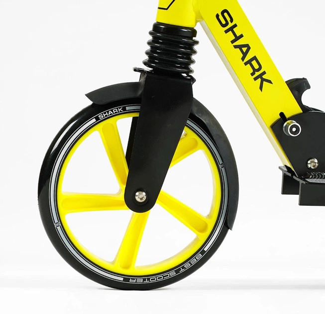Самокат двухколесный "Best Scooter" SH-10865(4) "SHARK", с ручным тормозом, зажим руля, колеса PU - 20 см, 1 амортизатор, в коробке - Фото 5 Самокат двухколесный "Best Scooter" SH-10865(4) "SHARK", с ручным тормозом, зажим руля, колеса PU - 20 см, 1 амортизатор, в коробке - изображение 5