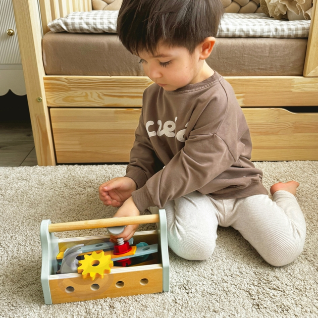 Ігровий набір Tooky Toy Дерев'яний ящик з інструментами (6972633374411) - зображення 5