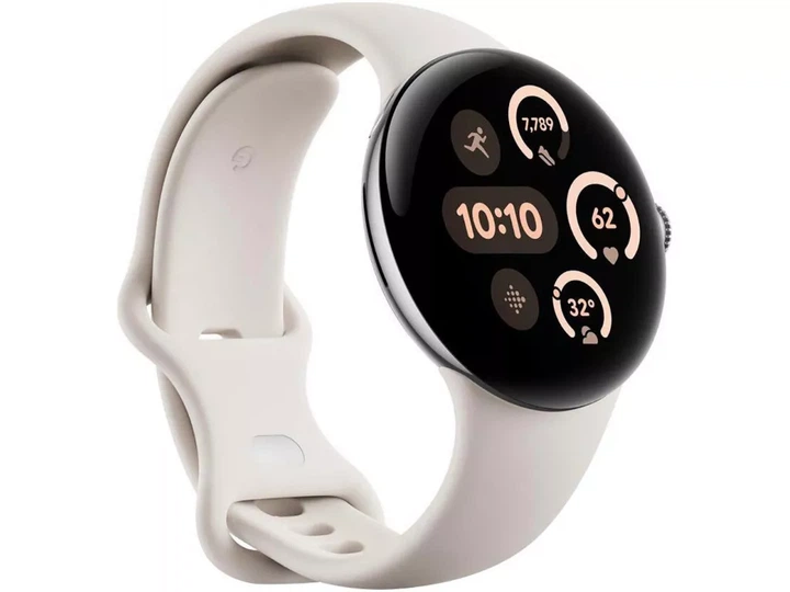 Смарт-годинник Google Pixel Watch 41mm / NFC / GPS / Wi-Fi / Bluetooth 5.0 / Влагозащита 5 ATM / Wear OS / Polished Silver / Porcelain Active Band Б/В - зображення 3