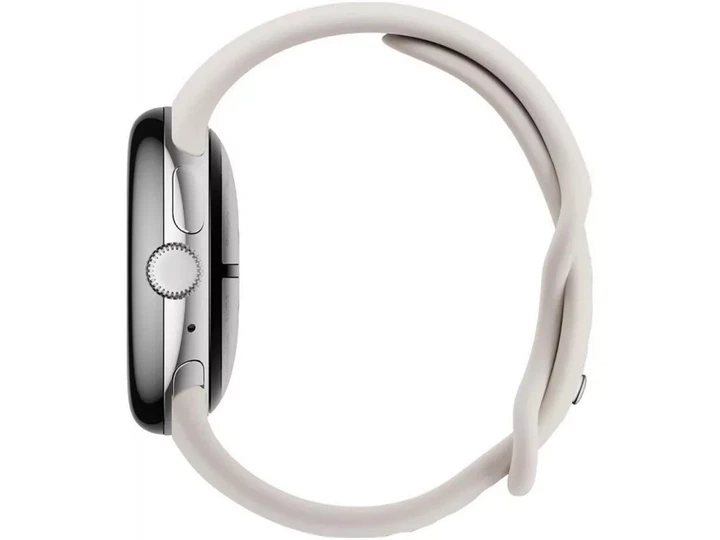 Смарт-годинник Google Pixel Watch 41mm / NFC / GPS / Wi-Fi / Bluetooth 5.0 / Влагозащита 5 ATM / Wear OS / Polished Silver / Porcelain Active Band Б/В - зображення 4