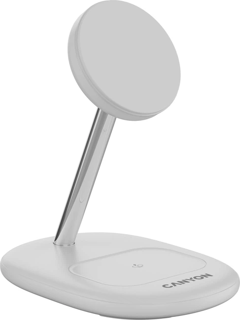 Ładowarka bezprzewodowa Canyon WCS-205 15 W Qi2 2-w-1 White (CNS-WCS205WW/A) - obraz 3