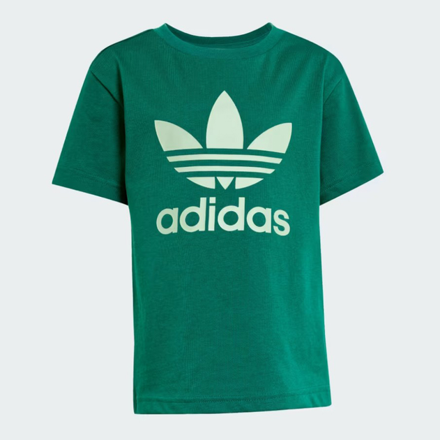 Дитячий літній комплект (футболка + шорти) Adidas Short Tee Set JC9159 98-104 см Зелений/Білий/Сріблястий (4067902619620) - зображення 7