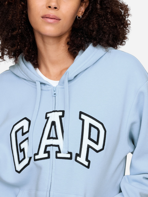 Bluza damska rozpinana streetwear z kapturem GAP 678782-05 S Błękitna - obraz 4