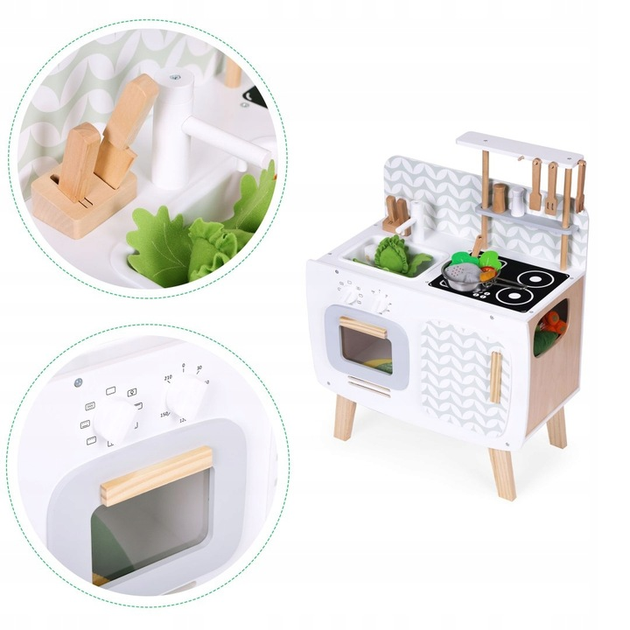 Дитяча дерев'яна кухня EcoToys ретро з аксесуарами W10C863 (5905817003969) - зображення 5