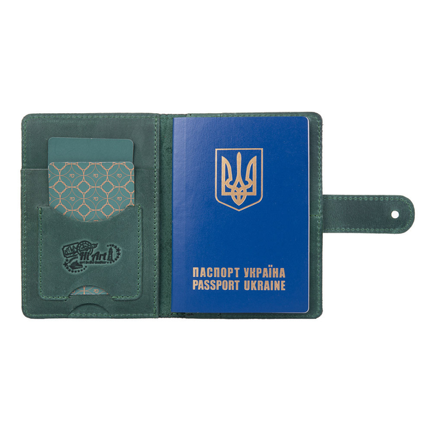 Кожаное портмоне для паспорта / ID документов HiArt PB-02/1 Shabby Alga "Let's Go Travel" - изображение 5