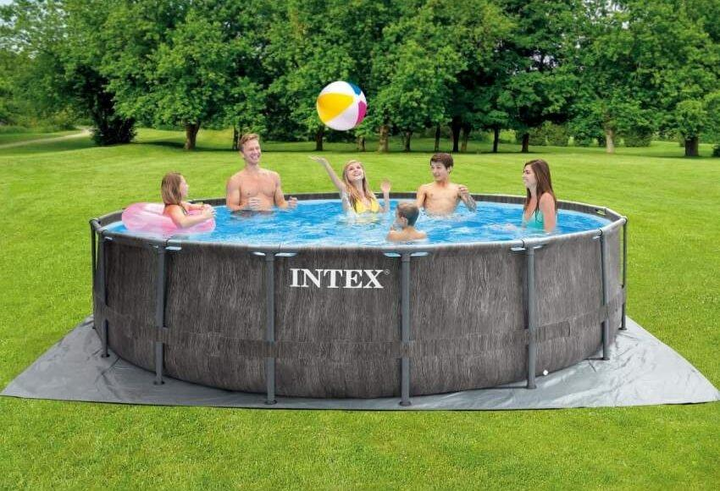 Каркасный бассейн Intex 26742, 457 x 122 см + фильтр-насос + лестница + тент + подстилка - изображение 2