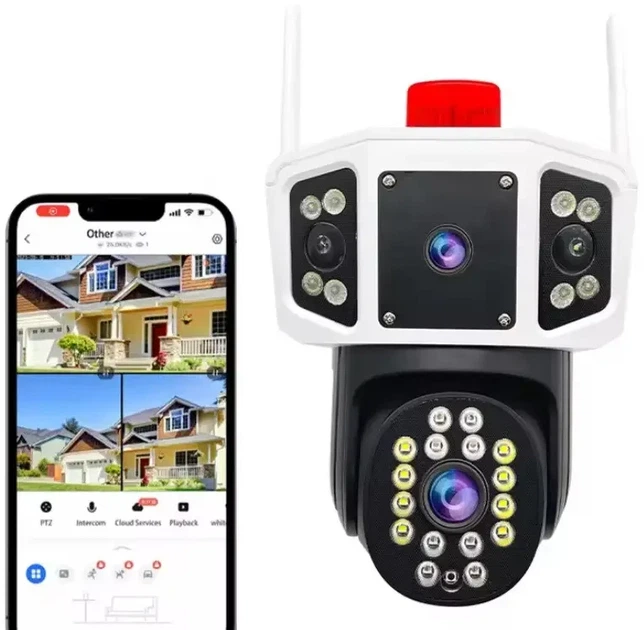 Беспроводная поворотная уличная Wi-Fi камера YC 101 4Мп с двумя объективами - Фото 6 Беспроводная поворотная уличная Wi-Fi камера YC 101 4Мп с двумя объективами - изображение 6