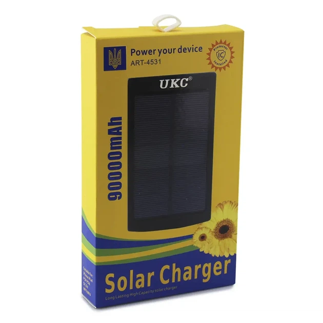Повербанк UKC Solar 90000 mAh с LED фонарем и солнечной панелью 4531 - изображение 8
