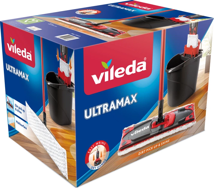 Набір для прибирання Швабра + Відро з віджимом Ультрамакс Vileda 155737 UltraMax - изображение 3