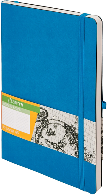 Блокнот Antra Impresja А5 192 сторінки в клітинку синій (5904210044081) - зображення 1